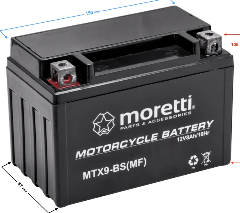 Akumulator Moretti AGM (Gel) MTX9-BS