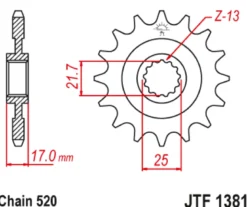 JT Zębatka Przednia JTF1381 rozmiar 520
