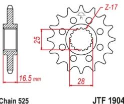 JT Zębatka Przednia JTF1904 rozmiar 525