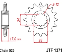 JT Zębatka Przednia JTF1371 rozmiar 525