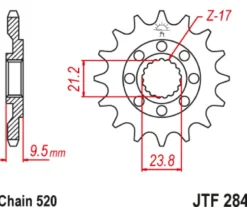 JT Zębatka Przednia JTF284 rozmiar 520
