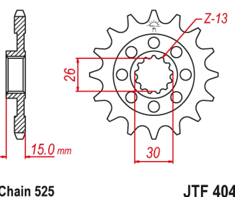JT Zębatka Przednia JTF404 rozmiar 525