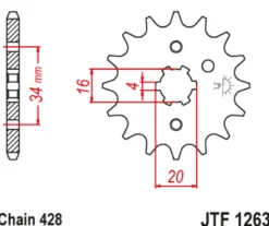 JT Zębatka Przednia JTF1263 rozmiar 428