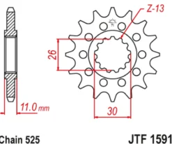 JT Zębatka Przednia JTF1591 rozmiar 525