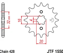 JT Zębatka Przednia JTF1550 rozmiar 428