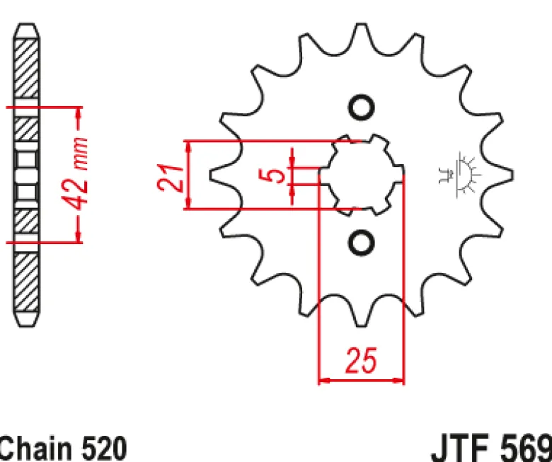 JT Zębatka Przednia JTF569 rozmiar 520