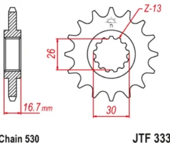 JT Zębatka Przednia JTF333 rozmiar 530