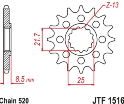 JT Zębatka Przednia JTF1516 rozmiar 520