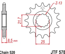 JT Zębatka Przednia JTF578 rozmiar 520