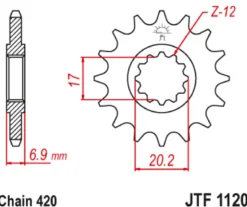 JT Zębatka Przednia JTF1120 rozmiar 420