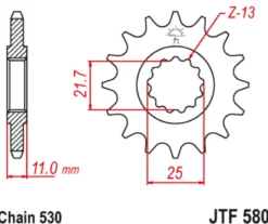 JT Zębatka Przednia JTF580 rozmiar 530