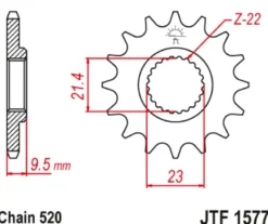 JT Zębatka Przednia JTF1577 rozmiar 520