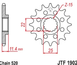 JT Zębatka Przednia JTF1902 rozmiar 520
