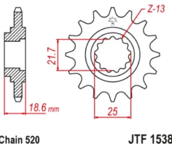 JT Zębatka Przednia JTF1538 rozmiar 520