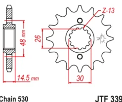 JT Zębatka Przednia JTF339 rozmiar 530