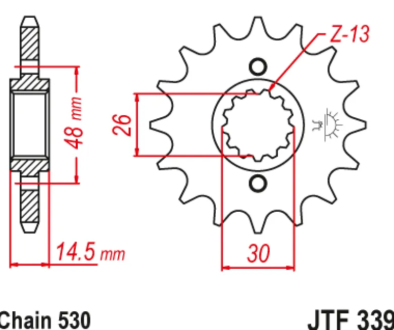 JT Zębatka Przednia JTF339 rozmiar 530