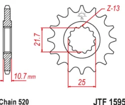 JT Zębatka Przednia JTF1595 rozmiar 520