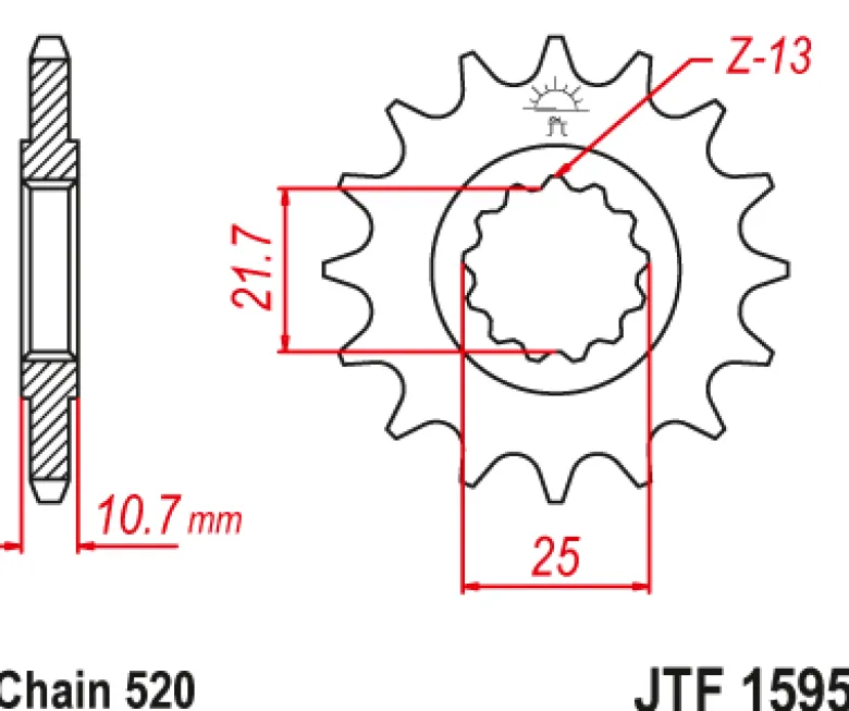 JT Zębatka Przednia JTF1595 rozmiar 520