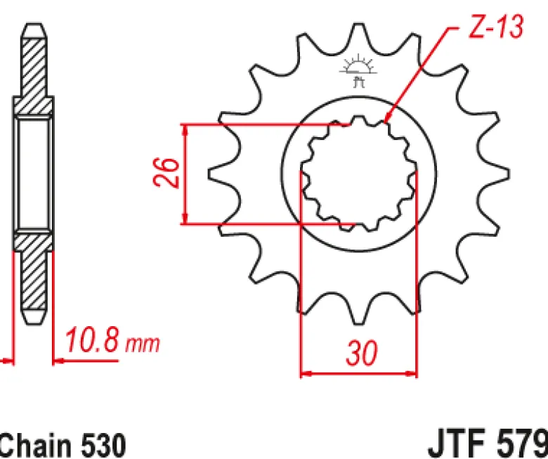JT Zębatka Przednia JTF579 rozmiar 530