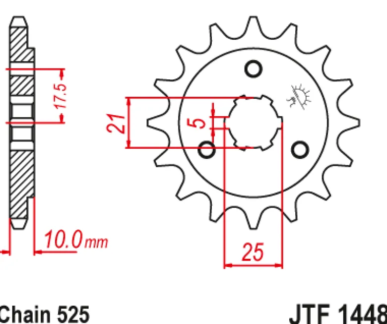 JT Zębatka Przednia JTF1448 rozmiar 525