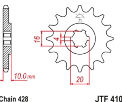 JT Zębatka Przednia JTF410 rozmiar 428
