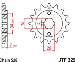 JT Zębatka Przednia JTF329 rozmiar 520