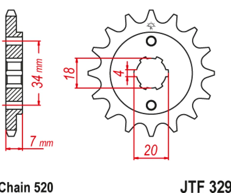 JT Zębatka Przednia JTF329 rozmiar 520