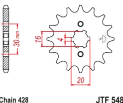 JT Zębatka Przednia JTF548 rozmiar 428