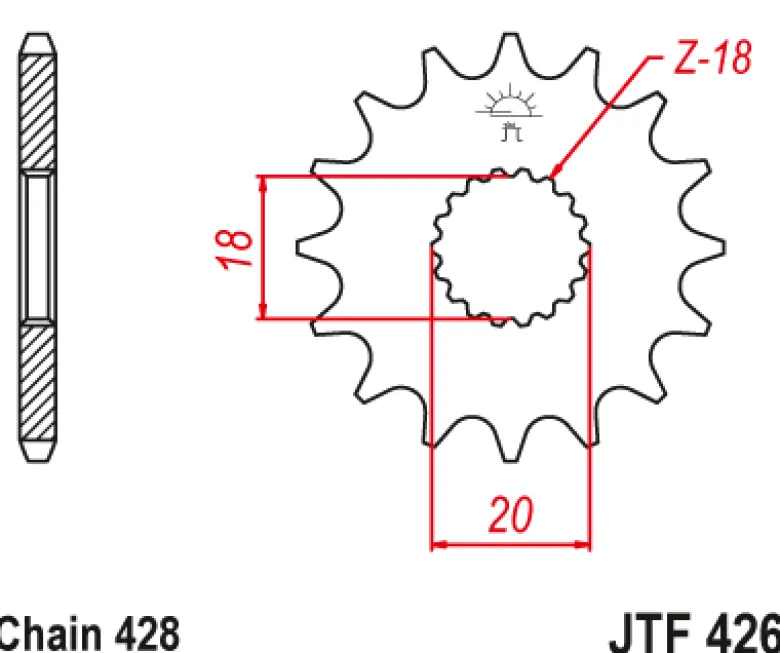 JT Zębatka Przednia JTF426 rozmiar 428