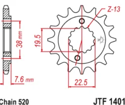 JT Zębatka Przednia JTF1401 rozmiar 520