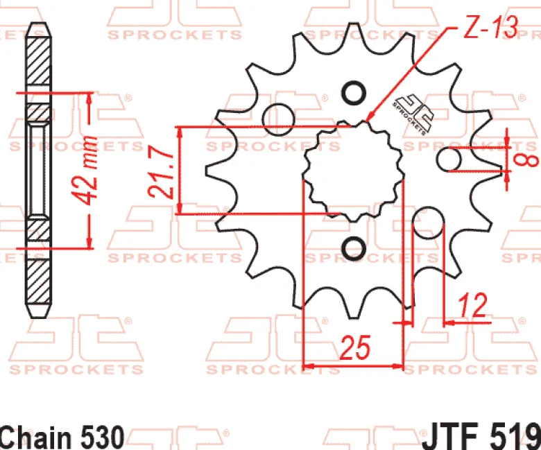 JT Zębatka Przednia JTF519 rozmiar 530
