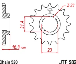 JT Zębatka Przednia JTF582 rozmiar 520