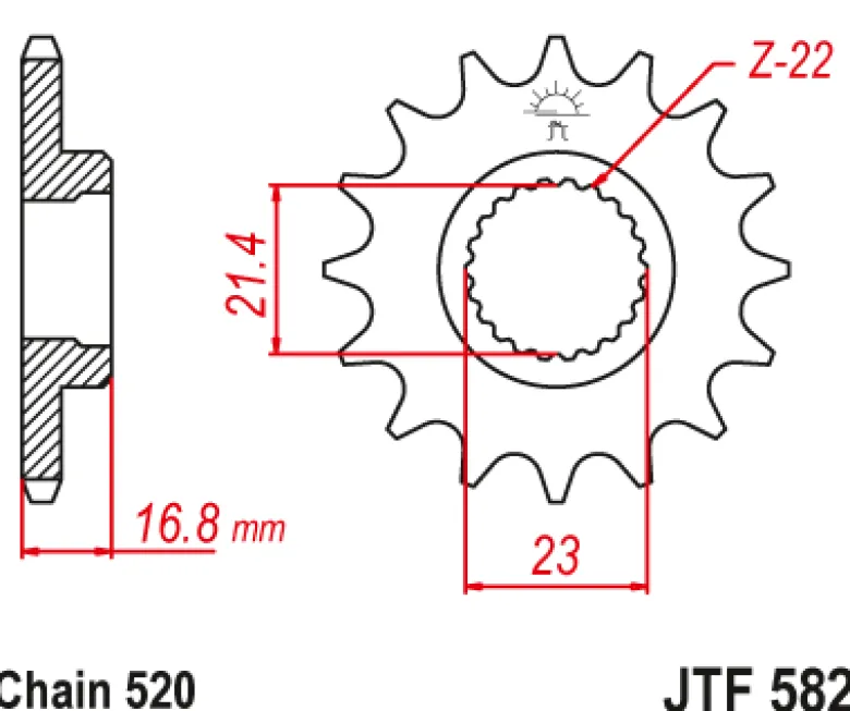 JT Zębatka Przednia JTF582 rozmiar 520