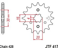 JT Zębatka Przednia JTF417 rozmiar 428