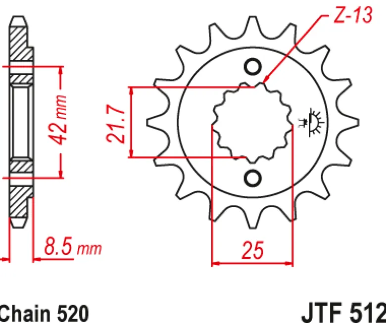 JT Zębatka Przednia JTF512 rozmiar 520