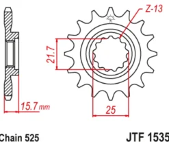 JT Zębatka Przednia JTF1535 rozmiar 525