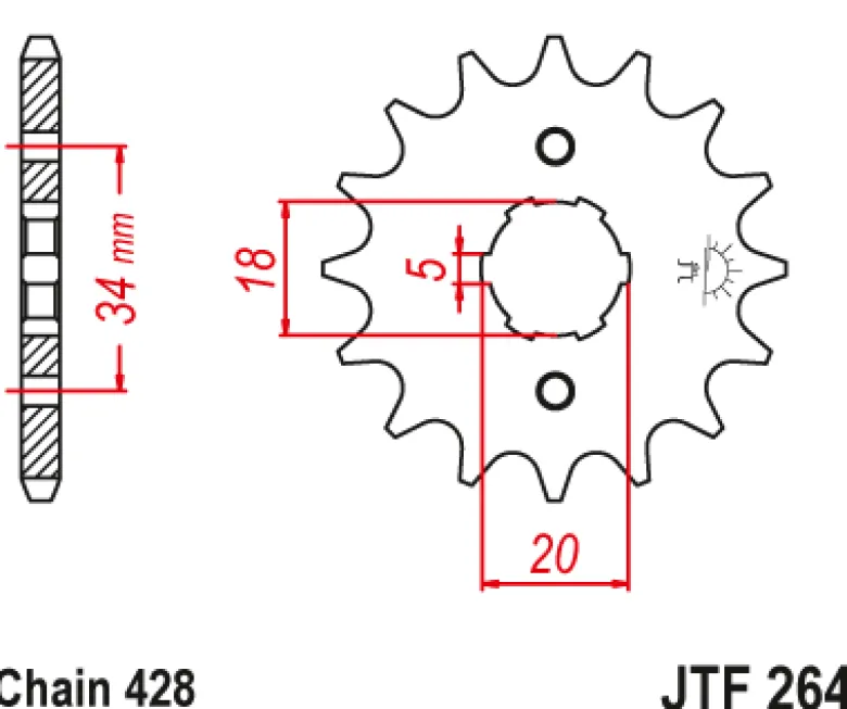 JT Zębatka Przednia JTF264 rozmiar 428