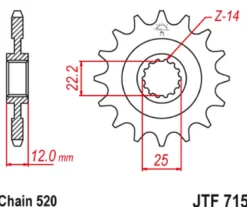 JT Zębatka Przednia JTF715 rozmiar 520