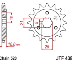 JT Zębatka Przednia JTF438 rozmiar 520