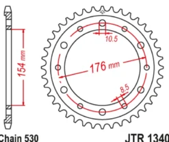 JT Zębatka Tylna JTR1340 rozmiar 530