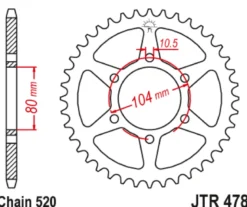 JT Zębatka Tylna JTR478 rozmiar 520