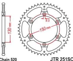 JT Zębatka Tylna JTR251 rozmiar 520