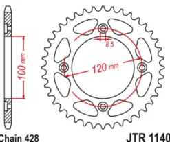 JT Zębatka Tylna JTR1140 rozmiar 428