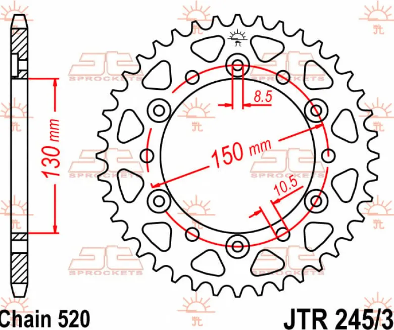 JT Zębatka Tylna JTR 245/3 rozmiar 520