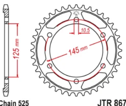 JT Zębatka Tylna JTR867 rozmiar 525