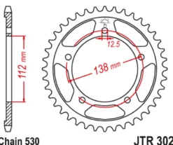 JT Zębatka Tylna JTR302 rozmiar 530