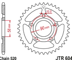 JT Zębatka Tylna JTR604 rozmiar 520