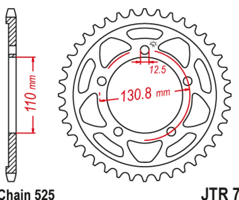 JT Zębatka Tylna JTR7 rozmiar 525