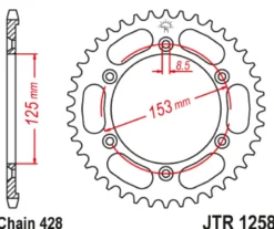 JT Zębatka Tylna JTR1258 rozmiar 428