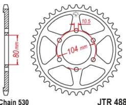JT Zębatka Tylna JTR488 rozmiar 530